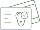 Animated icon of dental insurance cards