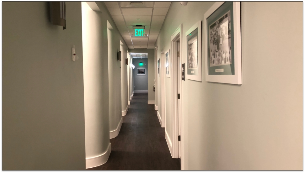 Hallway to dental treatment room