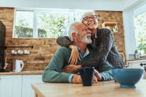 Smiling older couple